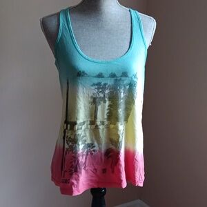 Billabong Multicolor Gradient Tank Top Racer Back Size M